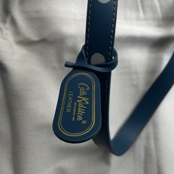 Cath Kidston London Blue Polka Dot Leather Crossbody Satchel Bag w/Dust Bag - Picture 4 of 15